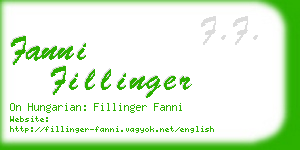 fanni fillinger business card